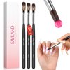 SAVILAND Acrylic Nail Brush Professional: Size 6,8,10 Nail Brushes for Acrylic Powder Application Black Round Shaped Nail Art Brush with Sturdy Handle Manicure Tools Extension Carving for Home Salon