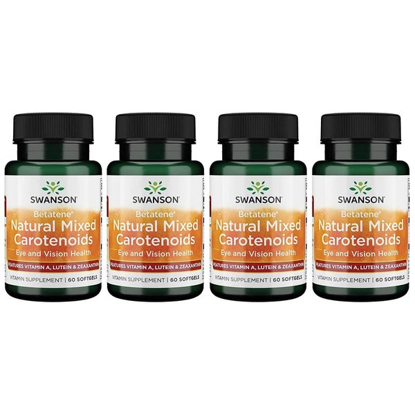 Swanson Betatene Natural Mixed Carotenoids 60 Sgels (4 Pack)