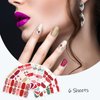 SILPECWEE 6 Sheets 4th of July Nail Wraps Independence Day Nail Polish Stickers for Women Patriotic American Nail Polish Strips Self Adhesive Manicure Design with Nail File