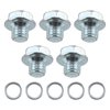 Topkidame 5 Sets Transmission Drain Plug with Gasket 90341-10011 & 35178-30010 Compatible with Toyota Lexus 4Runner Sequoia Tacoma GX460 ISF IS250 IS350
