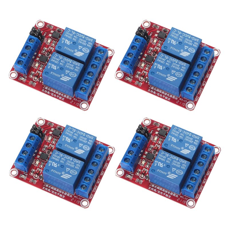 AEDIKO 4pcs DC 5V Relay Module 2 Channel Relay Board with Optocoupler ...