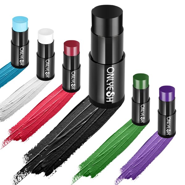 Black Face Paint, Cream Grease Sticks, Black Eye Black Stick, Sweatproof Waterproof for Sports, Black Body Paint Stick for Corpse Bride Halloween SFX Sally Makeup, Black