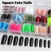 Bellelfin 360Pcs Square Press on Nails Medium, Full Cover Colored Fake Nails Glossy False Nails Press ons Artificial Fingernails for Women Girls