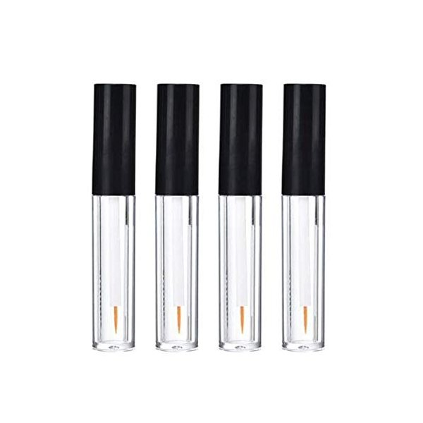 Aeyistry 4 Pcs 5ml Transparent Plastic Empty Eyeliner Tube,Eyelash Extension Liquid Storage Holder Container,DIY Makeup Tool