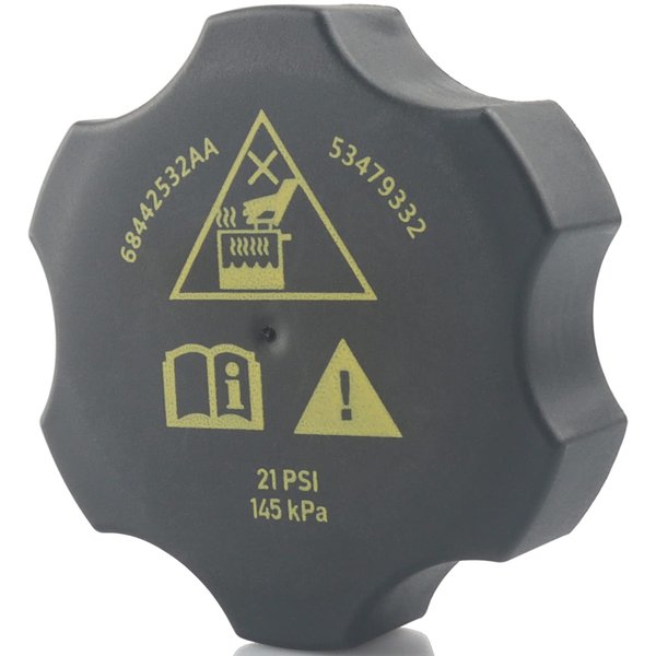 Radiator Coolant Recovery Cap, Replace 68442532AA Compatible with Chrysler Dodge Jeep Ram EcoDiesel - 2014-2021 Cherokee Ram 1500, 2017-2021 Pacifica Compass, 2016-2021 Durango Grand Cherokee, More