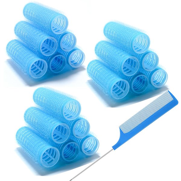 ZMD 18Pcs Self Grip Small Hair Curlers Rollers, Plastic Hair Curlers Heatless Salon Hair Dressing Curlers DIY Curly Hair Accessories for Women Girls Short Medium Thick Hair (0.8 x 2.4 Inch)