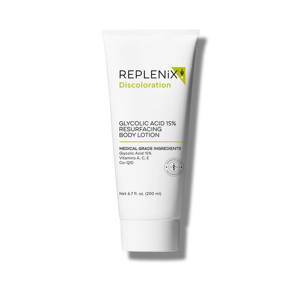 Replenix Glycolic Acid 15% Resurfacing Body Lotion, Medical-Grade Brightening & Hydrating Exfoliating Cream for Skin Discoloration & Rough Texture (6.7 fl. oz)