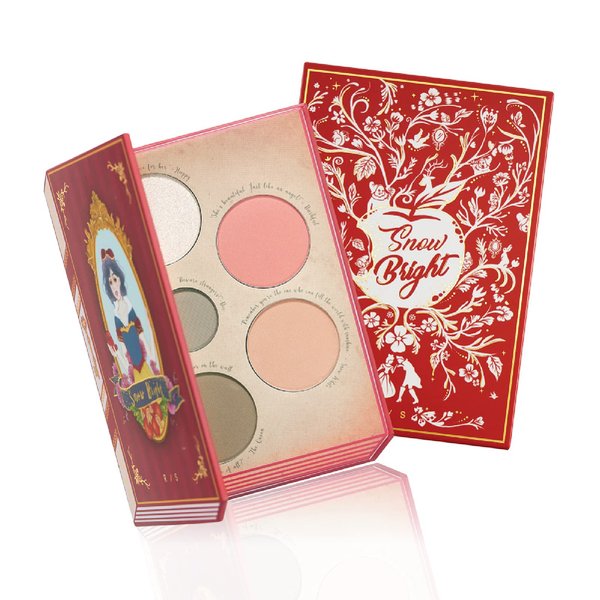 Snow Bright Contour Highlight Blush Makeup Palette - Smooth and Pigmented - Easy to Blend and Use - Vegan and Cruelty Free - 5 Part Pressed Powder Makeup Kit - With Mirror For All Skin Types