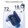 HEIBAS Bluetooth Headset, Wireless Bluetooth Earpiece with 500mAh Charging Case 72 Hours Talking Time Built-in Microphone for iOS Android Cell Phone, Hand-Free Headphones for Trucker, Office-Blue