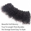 Brazilian Kinky Curly Human Hair Weave 4 Bundles 50g Jerry Curl 10A Grade 12 Inch 100% Unprocessed Raw Virgin Remy Hair Extensions Short Curly Human Hair Bundle Sew In Natural Black Color for Women