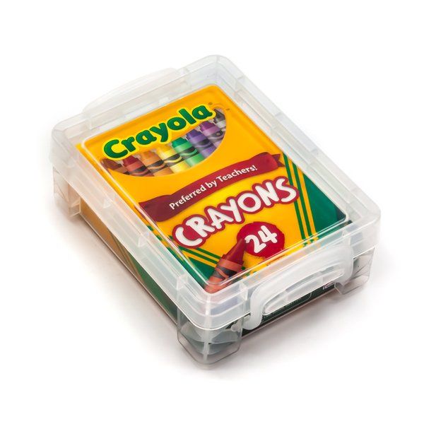Crayola Crayons 24 Count with Clear Super Stacker Plastic Crayon Box (Bundle)