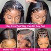 mengkai 30 Inch Straight Lace Front Wigs Human Hair Pre Plucked Bleached Knots 13x4 HD Lace Front Wigs Human Hair 180% Density Lace Frontal Wigs Human Hair with Baby Hair Glueless Wigs