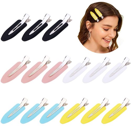 15 Pieces 2.4 inch No Bend Styling Clips for Hairstyles, Curls, Bangs, Makeup - Hair Clips for Women and Girls