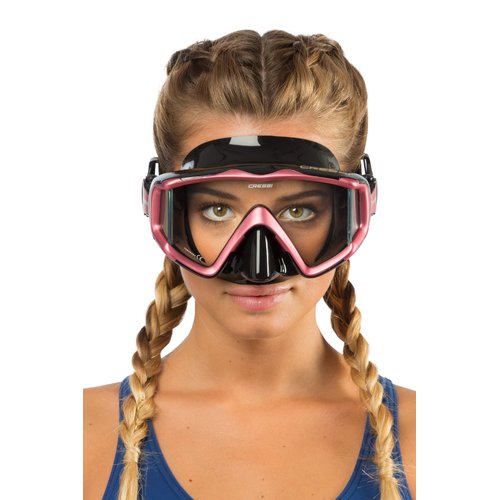 Cressi Liberty Triside Spe Diving Mask, Black/Black/Pink