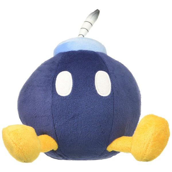 Little Buddy Super Mario All Star Collection 1429 Bob Omb Stuffed Plush, 5""", Multicolor