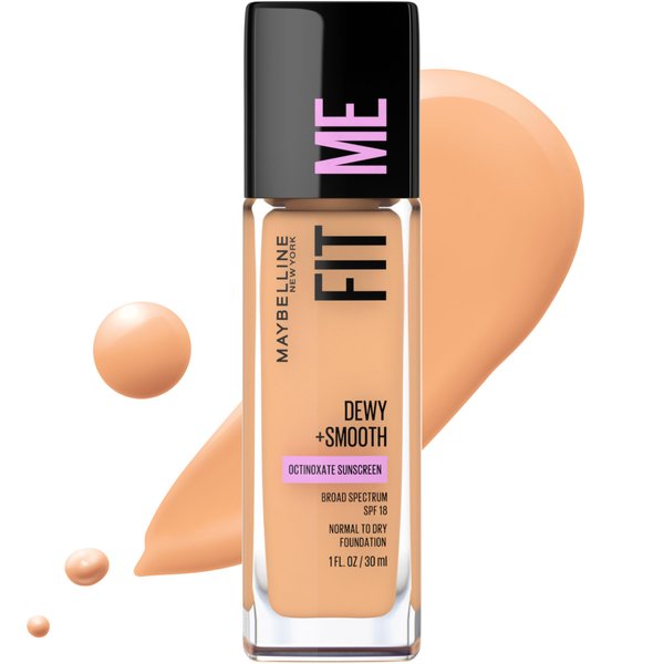 Maybelline Fit Me Dewy + Smooth Foundation, Pure Beige, 1 fl. oz. (Packaging May Vary)