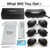 BOTPOV Aviator Sunglasses for Men Women Polarized UV400 Protection Mirrored Lens Metal Frame with Spring Hinges