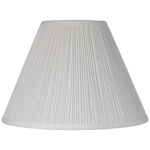 6 1/2" Top x 15" Bottom x 10 1/2" High x 11" Slant Lamp Shade Replacement Medium White Ivory Empire Mushroom Round Traditional Linen Pleated Spider Harp Finial - Springcrest