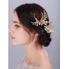 JWICOS 2Pcs Wedding Hair Pins Bride Wedding Pearl Hair Pins Wedding Hair Accessories Hair Pieces for Brides Women Girls