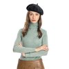 ZLYC Wool French Beret Hat Solid Color Beret Cap for Women Girls (Black)