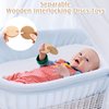 5 Pieces Wooden Baby Toys Wooden Toys for Babies 0-6-12 Months Wood Toys Rattles with Bells Montessori Wood Baby Push Car Wooden Newborn Toy for Infant Boys and Girls Gifts