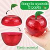 DOERDO 6pcs Plastic Bobbing Apples Filled Bobbing Apple Containers for Creative Party Favors and Festive Decorations, 3.9"x3.5"