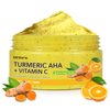 Turmeric AHA Facial Scrub Exfoliator for Black Pore, Vitamin C Body Scrub Exfoliator for Butt Acne, Back Excess Sebum/Oil, Inner Thigh/Elbow/Foot Dead Skin Cells, Ingrown Hair, Body Care-7.06 OZ/200 G