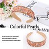 Amariver Colorful Rhinestones Headbands for Women Sparkly Pearls Head Band Beaded Wide Hair Band Crystal Headband Elastic Headbands Non-slip Fancy Hair Accessories for Women Girls