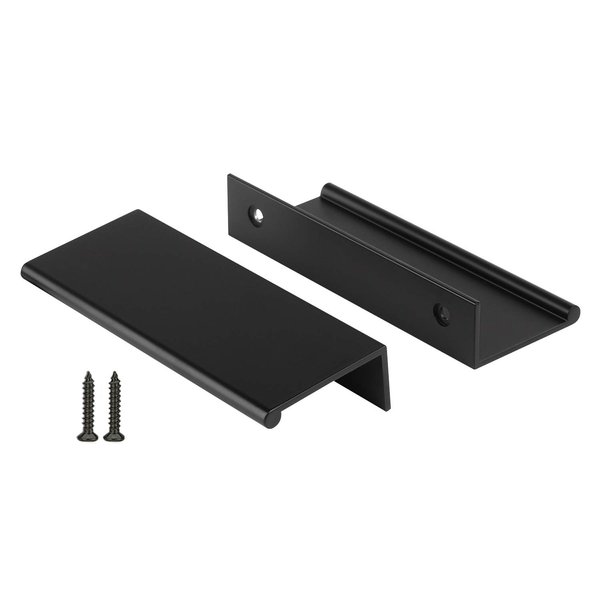 Peaha 10 Pack Black Cabinet Pulls Kitchen Cabinet Hardware Aluminum alloy Cabinet Edge Pull Cabinet Finger Pull Black 76mm/3in Center to Center