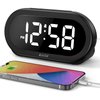 USCCE Small LED Digital Alarm Clock with Snooze, Easy to Set, Full Range Brightness Dimmer, Adjustable Volume with 5 Alarm Sounds, USB Charger, 12/24Hr, Compact Clock for Bedrooms, Bedside, Desk