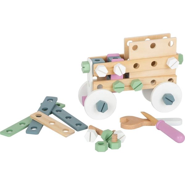 Small Foot 11875 Nordic Wooden Creative Building Set with Tools and Accessories, from 3 Years Toys, Multicoloured