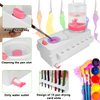 CJWDZ Brush Rinser Set Paint Cleaning Tools Makeup Brush Cleaner Machine, Paint Brush Cleaner Brush Rinser Running Water Circulation Paint Brush Cleaner (White Pink)