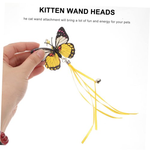 FRCOLOR 3Pcs Replacement Head for cat Teaser Cat Fishing Pole Toy Cat Worm Toy Refills cat Toys Interactive Cat Toy cat Wand Toy attachments DIY cat Teaser Wand Stick Sports pp Fishing Rod