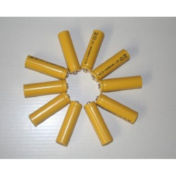 10-pack Ni-cd Aa600mah 1.2v Rechargeable Batteries