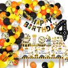 189 Pcs Construction 4th Birthday Party Supplies Dump Truck Four Years Old Paper Plates Napkins Forks Cups Tablecloth Banner Balloon Garland Dinnerware for Construction 4th Bday Party Decorations