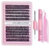 Azenlo Lash Extensions Cluster DIY Lashes 240pcs 40D 60D 8-16mm Eyelash Clusters Individual Lashes Lash Kit Think Band Lash Kit.
