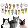 BIEUFBJI Cat Birthday Banner Cat Birthday Decoration, Cat Themed Birthday Party Supplies, Cat Face and Paw Print Happy Birthday Banner, for Boys Girls Kids Adults Pet Cat Themed Birthday Decor
