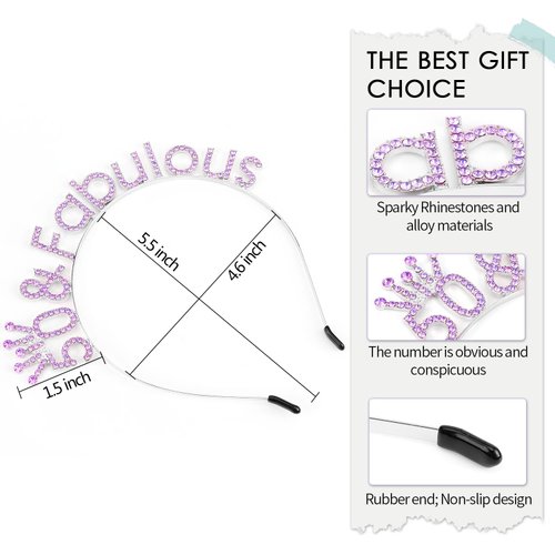 SuPoo Purple 50th Birthday Crown 50th Birthday Decorations Women 50 & Fabulous Birthday Headband Tiara 50 Birthday Gifts for Her 50 Year Old Party Decorations Happy Birthday Hair Accessories