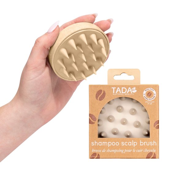 TADA BEAUTY Scalp Massager Hair Shampoo Brush Shower Scalp Scrubber l Hair Scalp Scrubber Head Massager for Stress Relax Hair Growth (Biodegradable Beige)