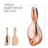 Mellotory Tangle Rabbit Brush (Rose Gold-Hard Bristles), Gentle Touch Detangler for Wet & Dry Hair. Scalp Massager Brush, Detangling Brush for Adults & Kids