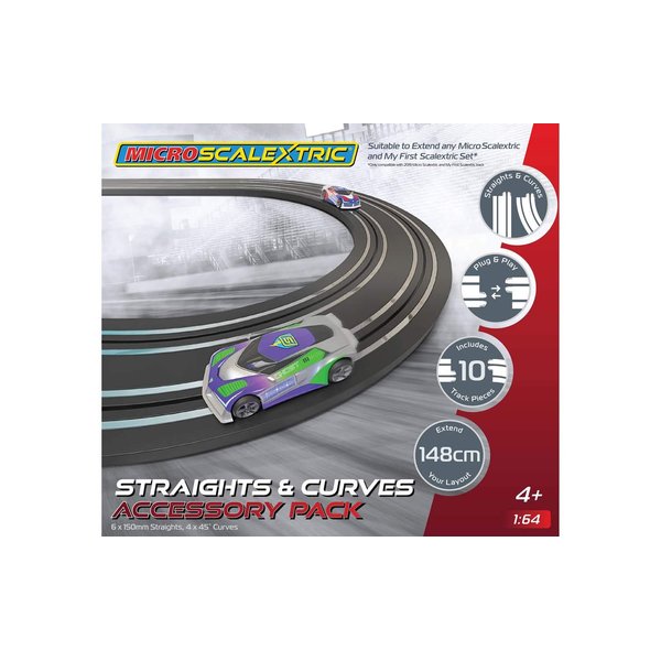 Scalextric Micro Straights and Curves Track Extension Pack 1:64 Slot Car Race Track G8045