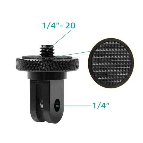 VIZEMO Aluminum Camera Tripod Adapter 1/4"-20 Conversion Mounts Compatible with Gopro Action Cameras Insta360 and Other Standard 1/4 Accessories, Quarter Inch Mount for GoPro Ecosystem