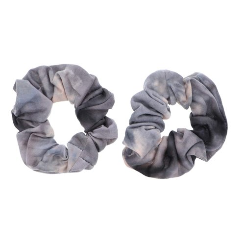 Rainbow Multi-Color Hair Tie Scrunchies - Set of 2 Grey