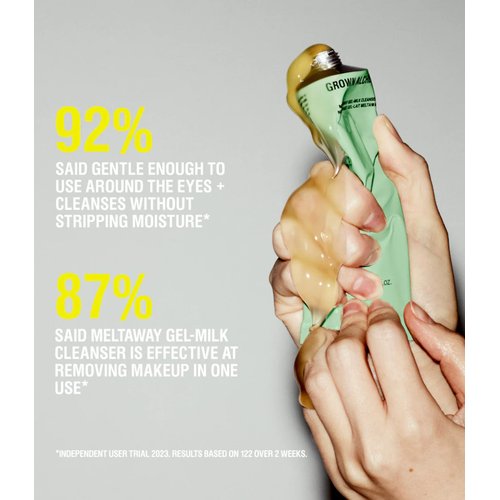 Grown Alchemist Meltaway Gel-Milk Cleanser, Natural Face Wash & Hydrating Makeup Remover with Blueberry, Sesame & Grapeseed Oils, 3.3 Ounce (100ml)