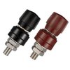 1/4" Copper Battery Terminal Stud Connector, Ampper M6 Remote Battery Binding Post Junction Post Block Terminal Kit, Pack of 2 (Red and Black)