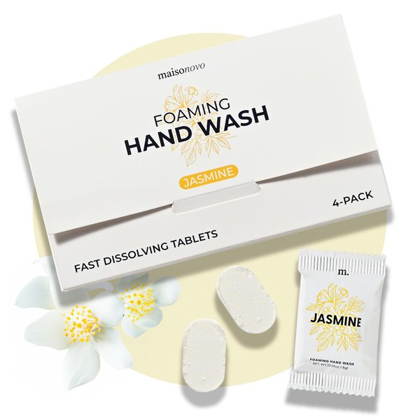MAISONOVO 4 Pack Jasmine Scent Foaming Hand Soap Tablets