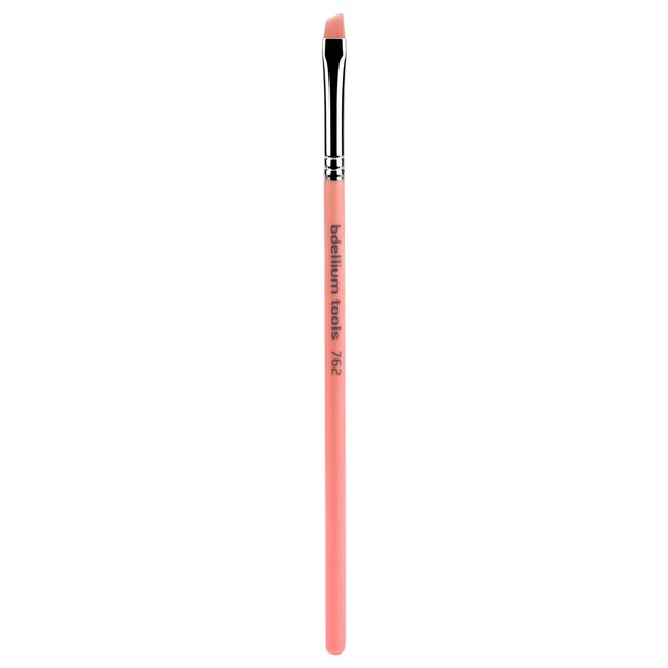 Bdellium Tools Professional Makeup Brush - Pink Bambu Series 762 Small Angle - With Soft Synthetic Fibers, For Shaping & Filling Eyebrows (Pink, 1pc)