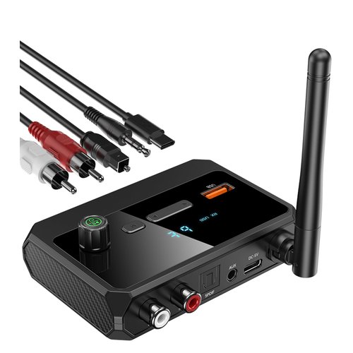 KAIY Bluetooth 5.3 Receiver for Home Stereo, Low Latency & HD Bluetooth Music Audio Adapter for Speakers/Wired Speakers/Home Music Streaming Stereo System, Support Optical RCA AUX 3.5mm