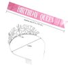 Birthday Crowns for Women, Didder Pink Birthday Sash & Queen Rhinestone Tiara Kit,Birthday Tiara Tiaras and Crowns for Women Girls Birthday Sash for Women Birthday Girl Crown Princess Crown Party Gift