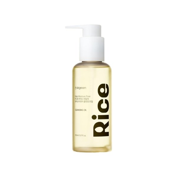 VEGREEN Rice Daily Moisture Pore Cleansing Oil | Korean Skin Care Oil Cleanser w/ 7 Raw Oil Complex | Gentle Face Cleanser for Oily Skin | Pore Control Cleansing Oil Makeup Remover (5.07 fl oz)